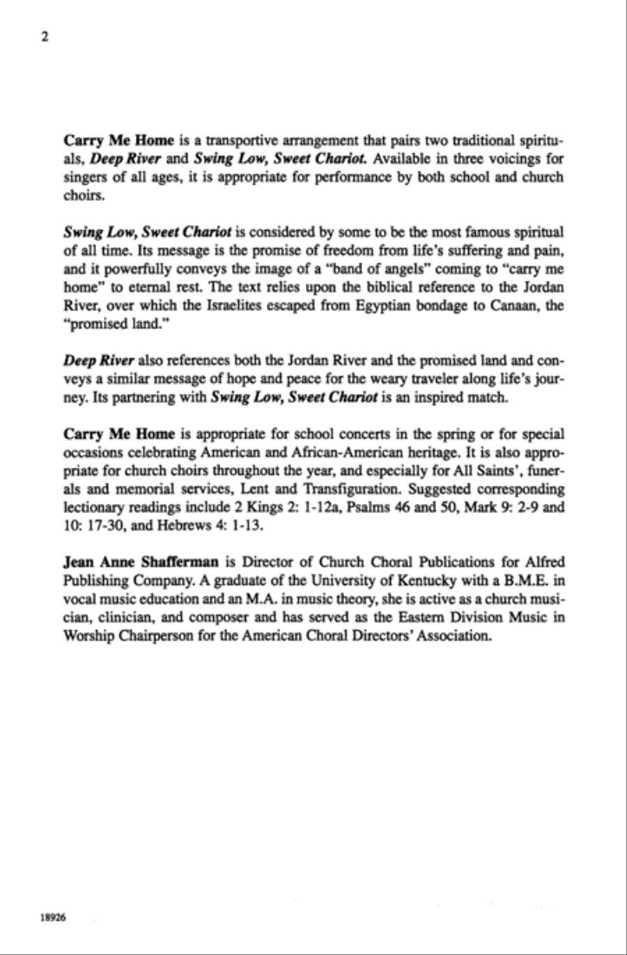 Carry Me Home Carry Me Home Choir scores gallery preview page 1