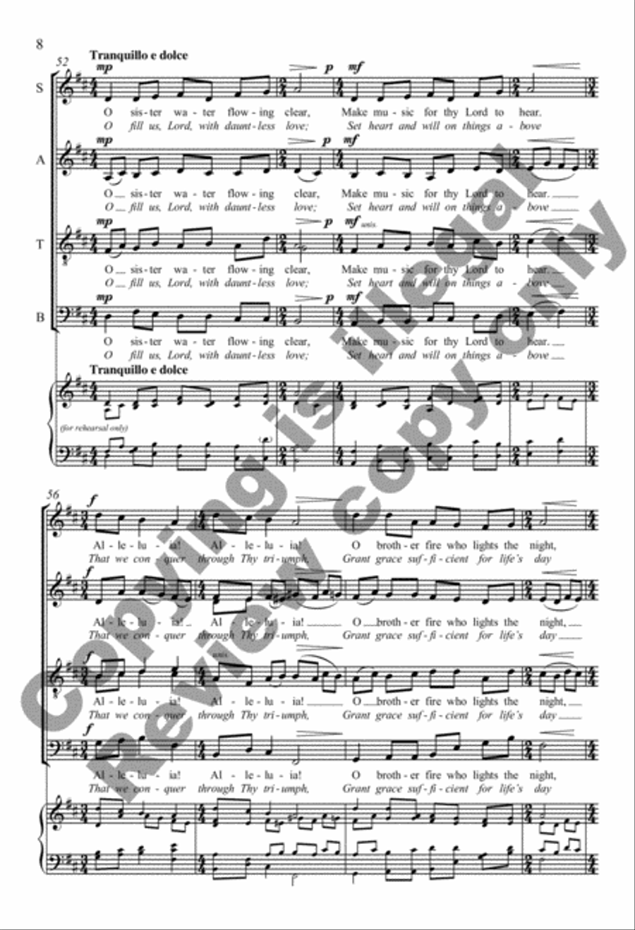 All Creatures of Our God and King (Now Let the Vault of Heaven Resound) 4-Part scores gallery preview page 8