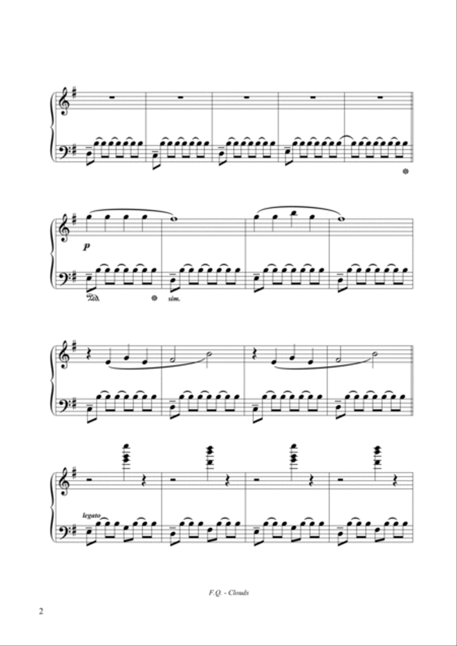Clouds Clouds Piano Solo scores gallery preview page 3