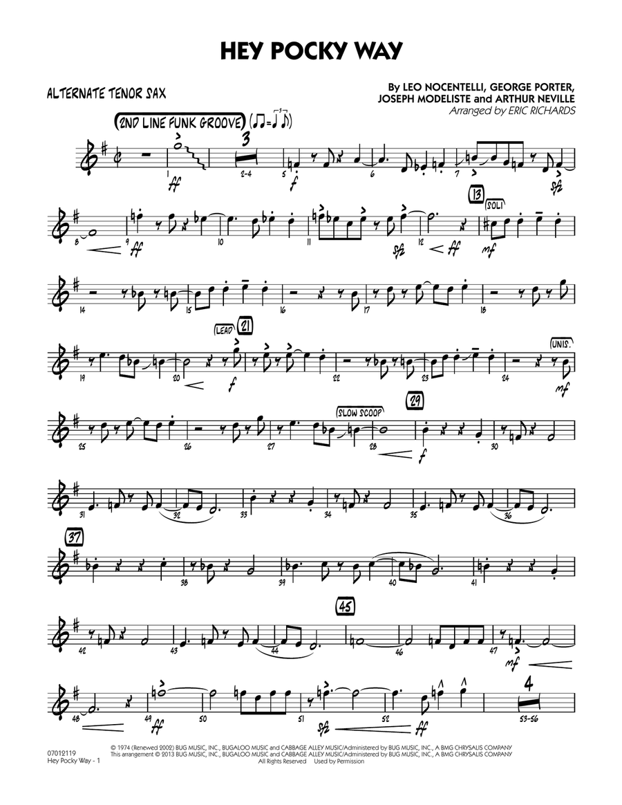 Hey Pocky Way - Alternate Tenor Sax Jazz Ensemble scores gallery preview page 1