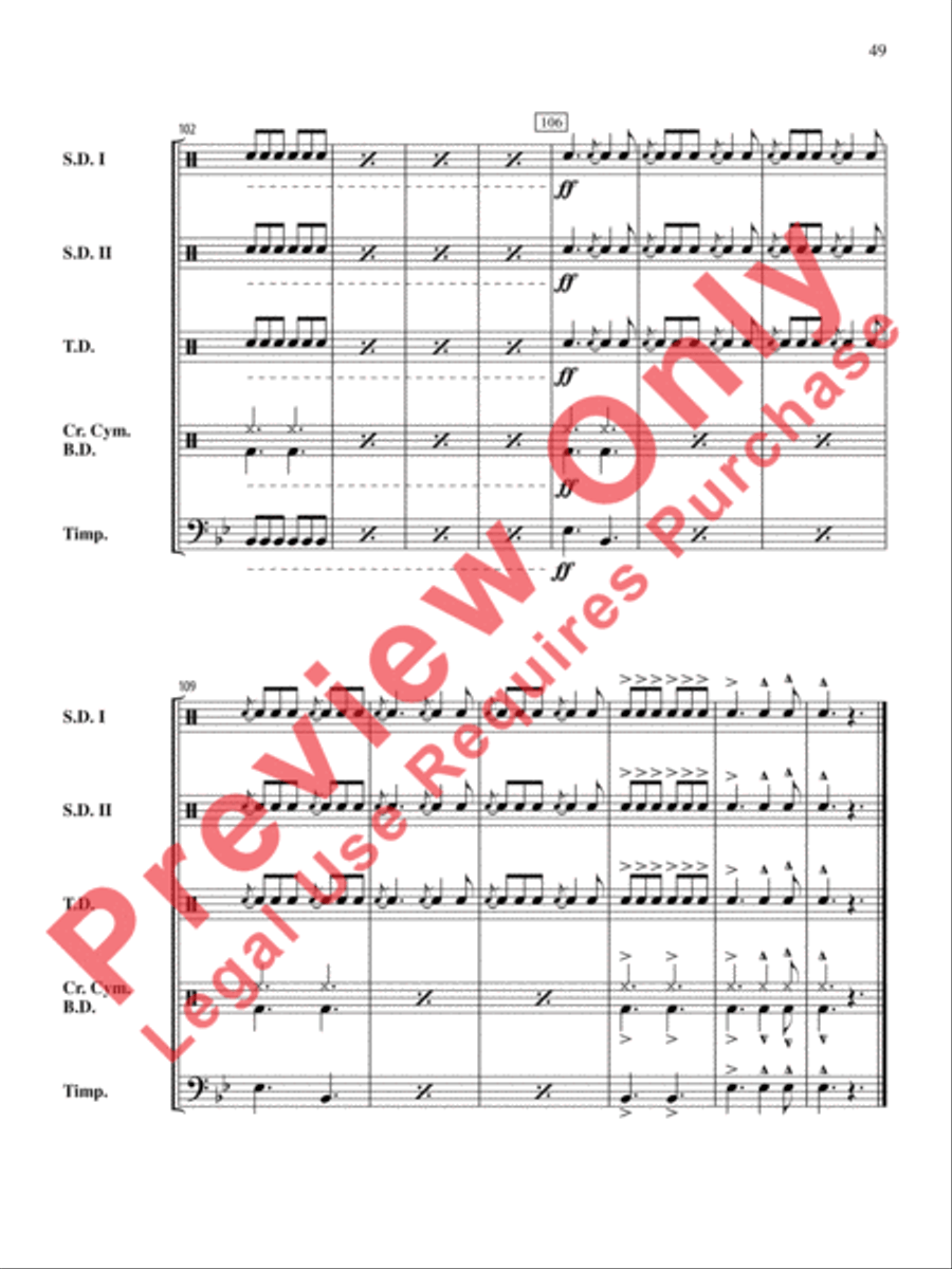 The Anthony J. Cirone Intermediate Percussion Ensemble Collection Percussion Ensemble scores gallery preview page 50