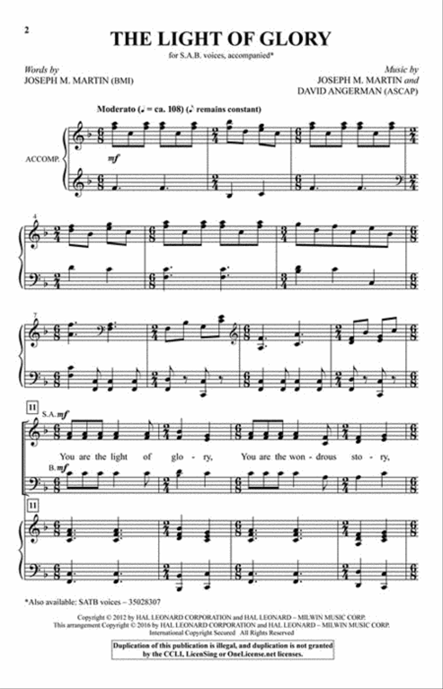 The Light of Glory 3-Part scores gallery preview page 2