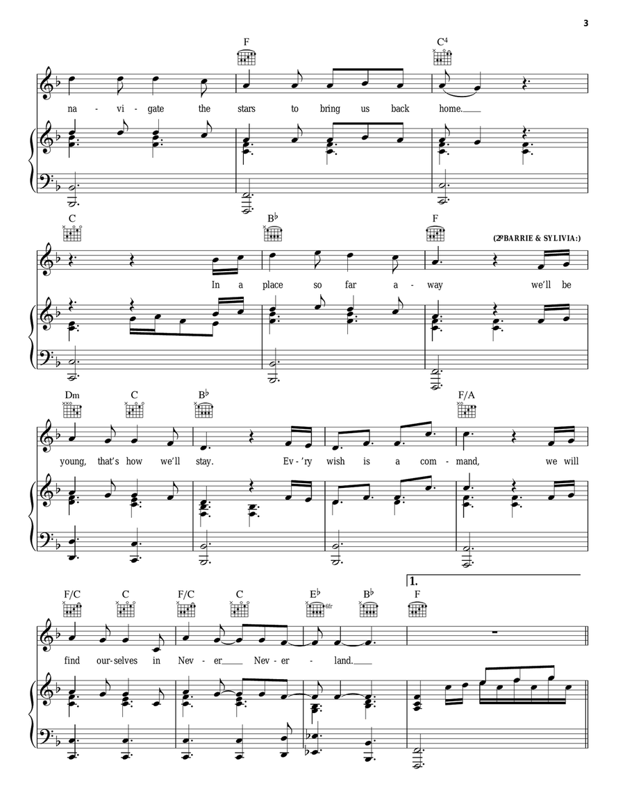 Neverland Neverland Piano, Vocal, Guitar scores gallery preview page 3