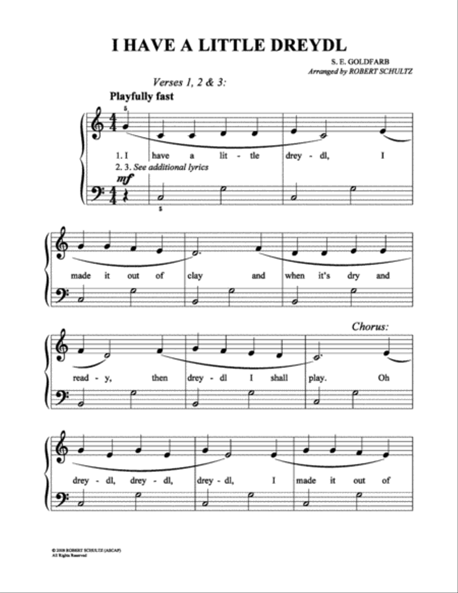 I Have a Little Dreydl I Have a Little Dreydl Easy Piano scores gallery preview page 1