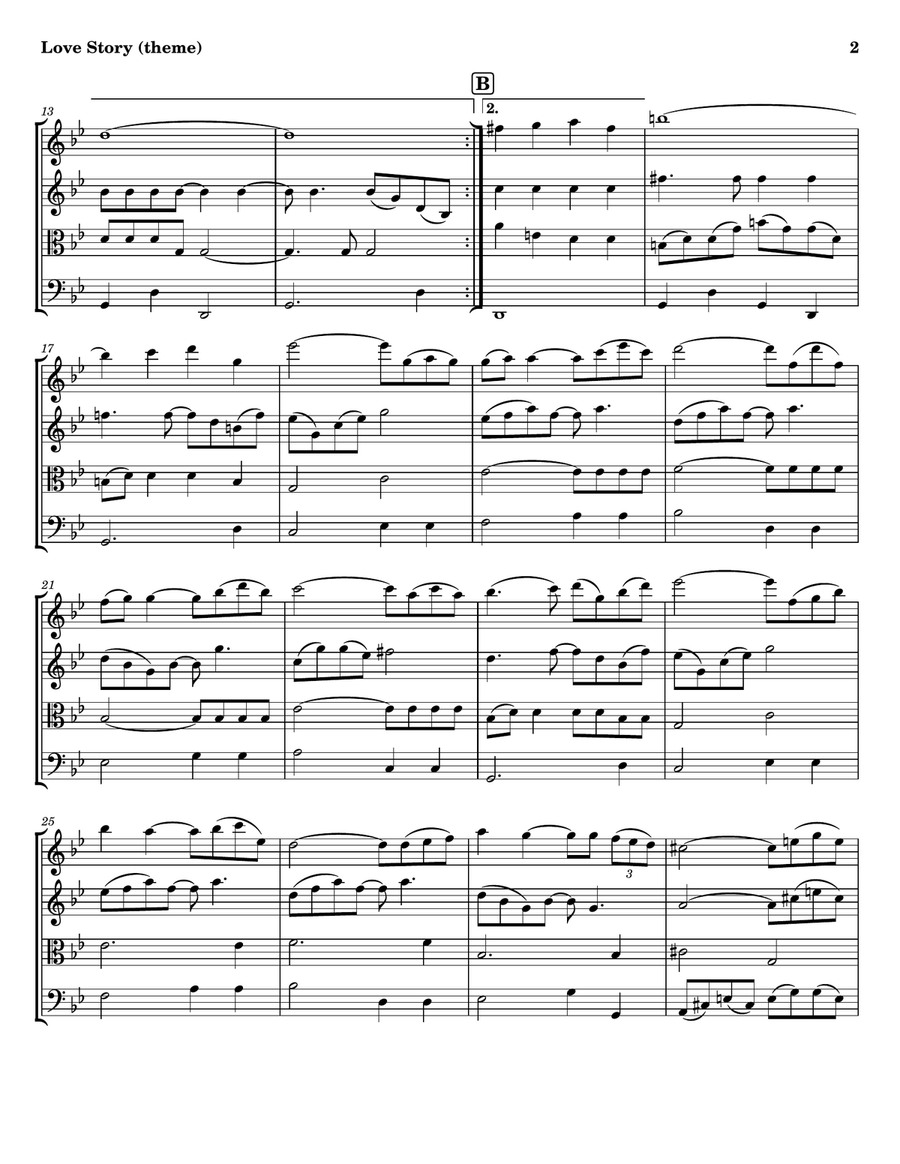Love Story Love Story String Quartet scores gallery preview page 2