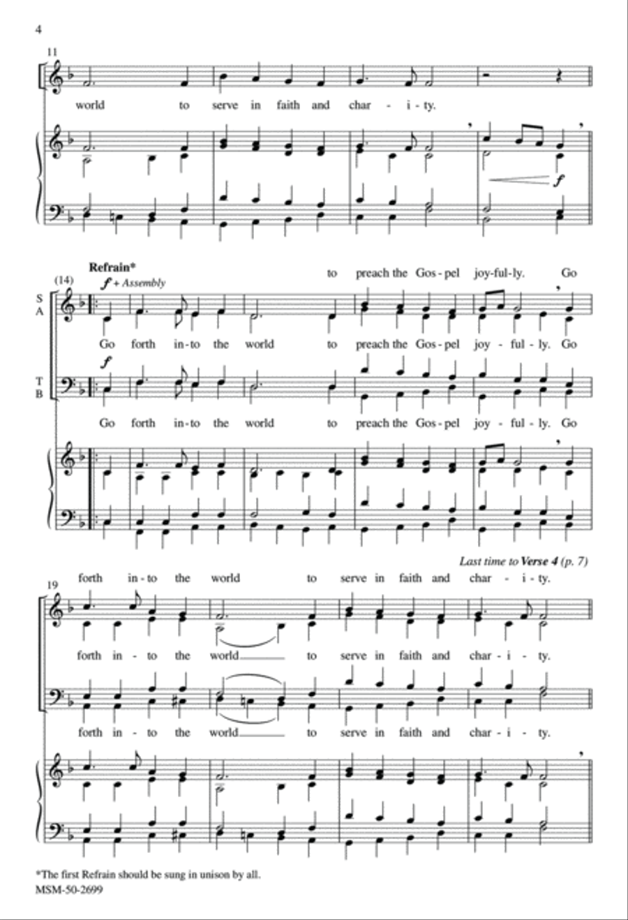 Serve in Faith and Charity 4-Part scores gallery preview page 4