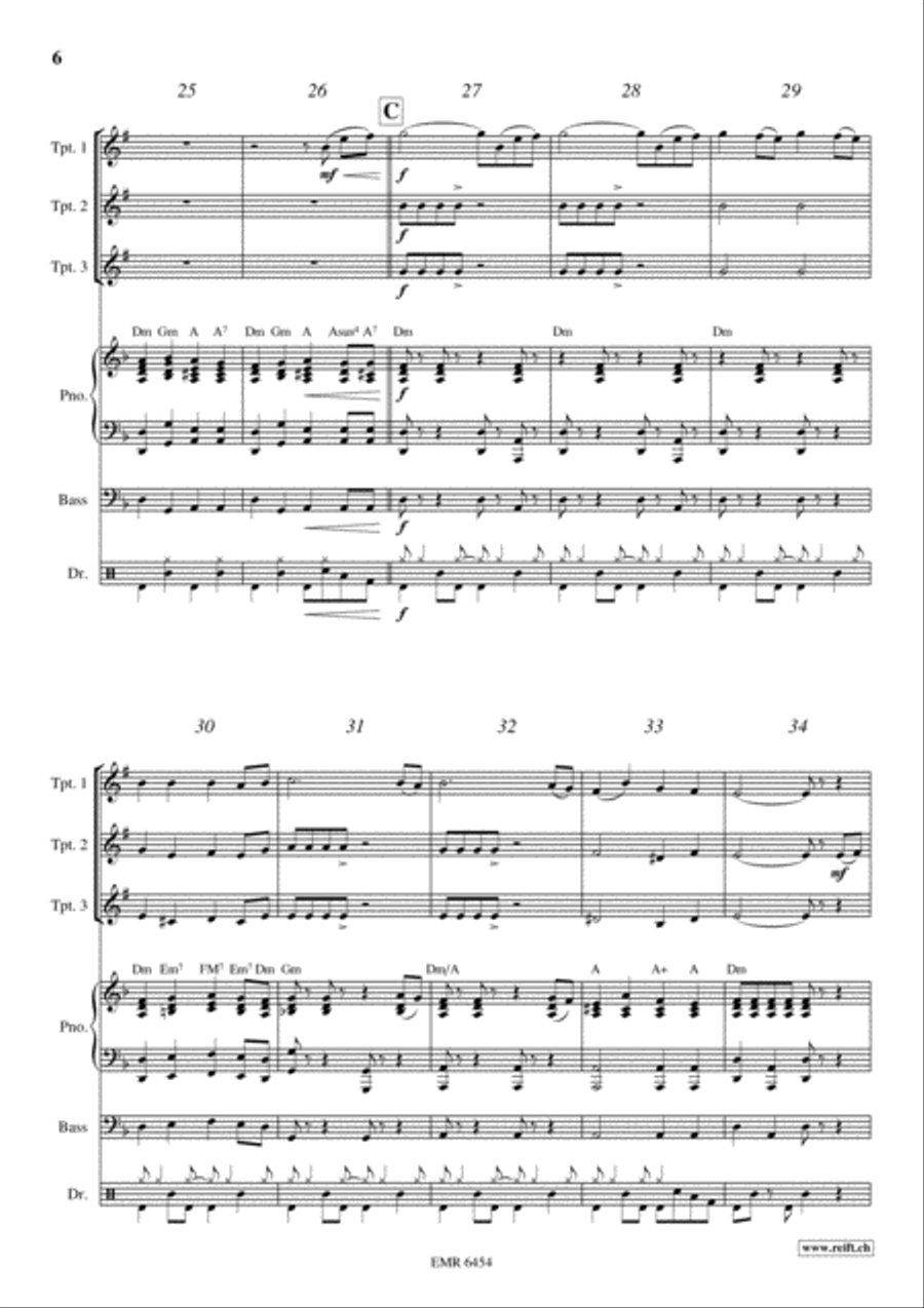 Ciao, Bella, Ciao Trumpet Trio scores gallery preview page 6