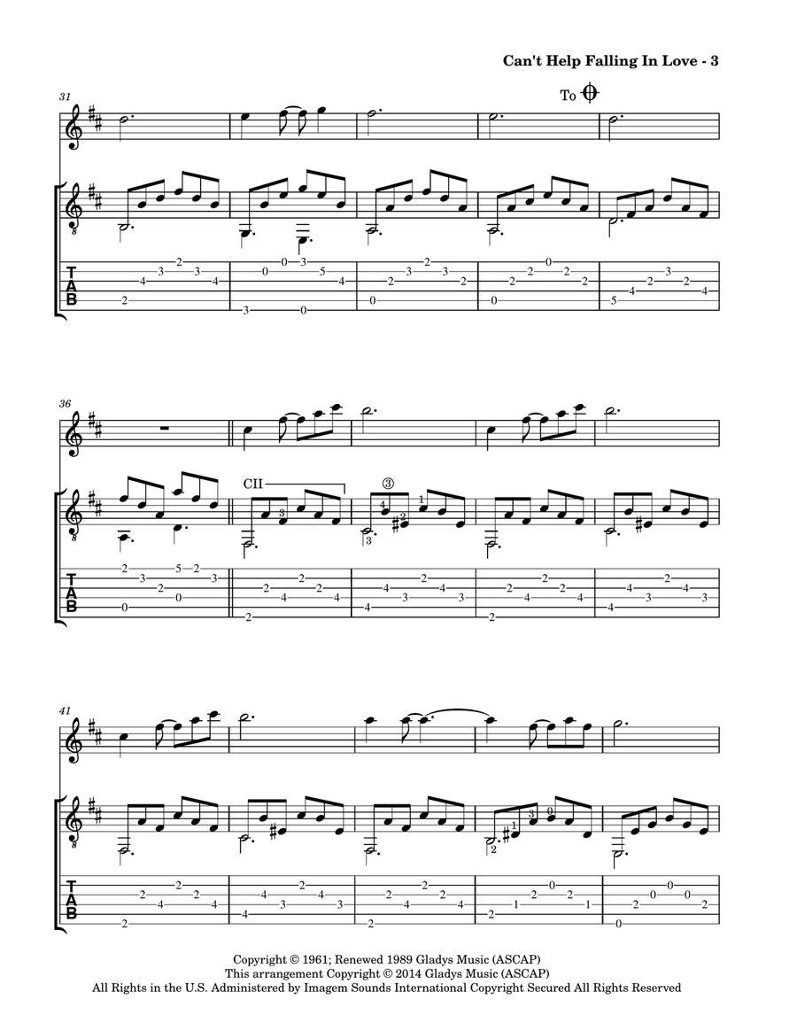 Can't Help Falling In Love Flute scores gallery preview page 5