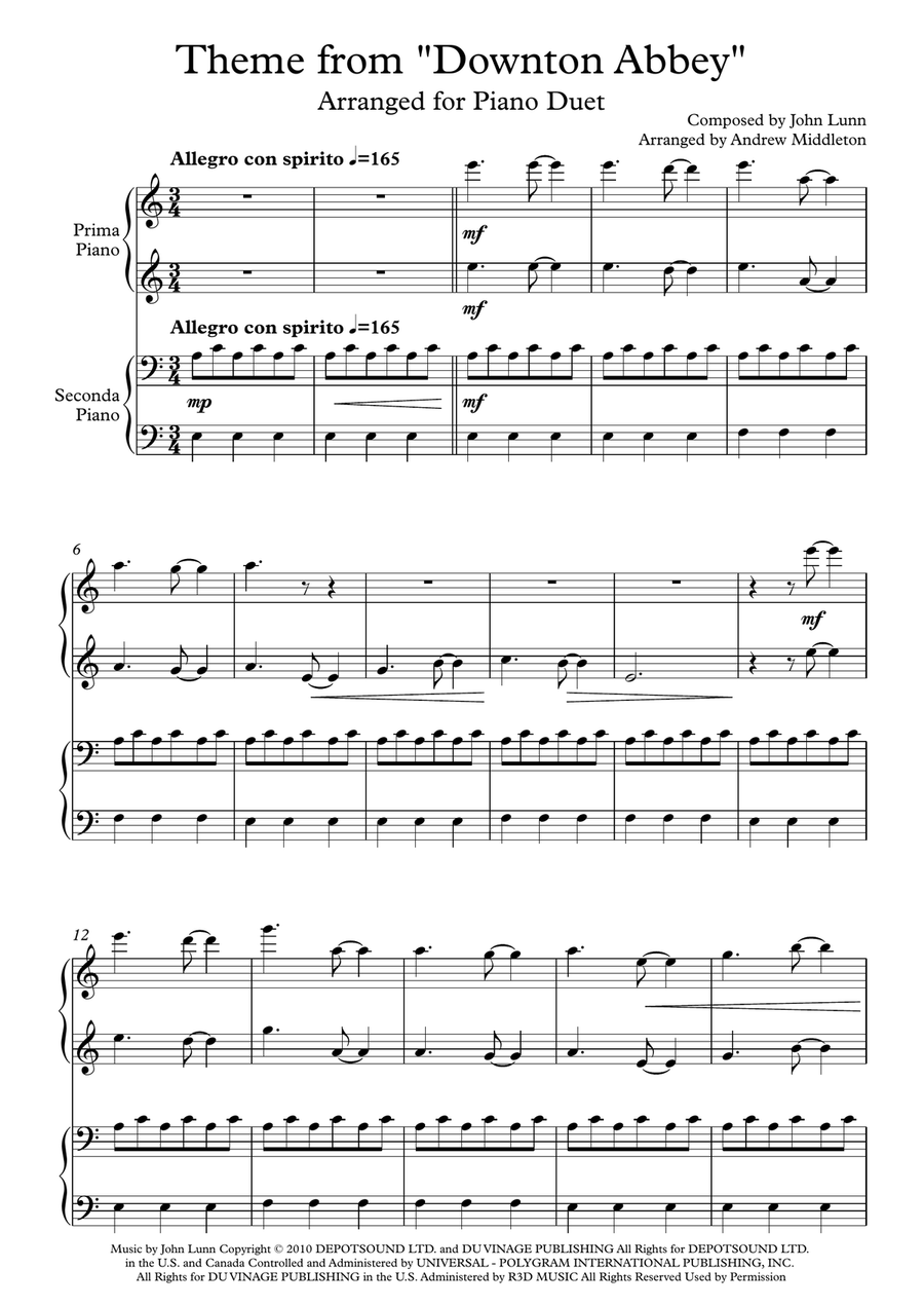 Downton Abbey (theme) Piano scores gallery preview page 3