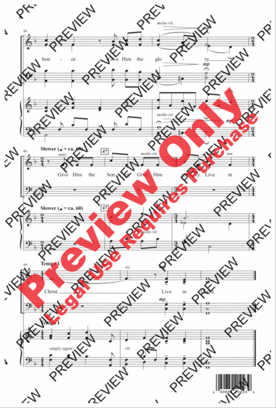 Live in Light, Live in Love 4-Part scores gallery preview page 8