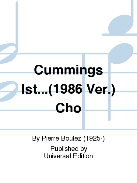 Cummings Ist...(1986 Ver.) Cho
