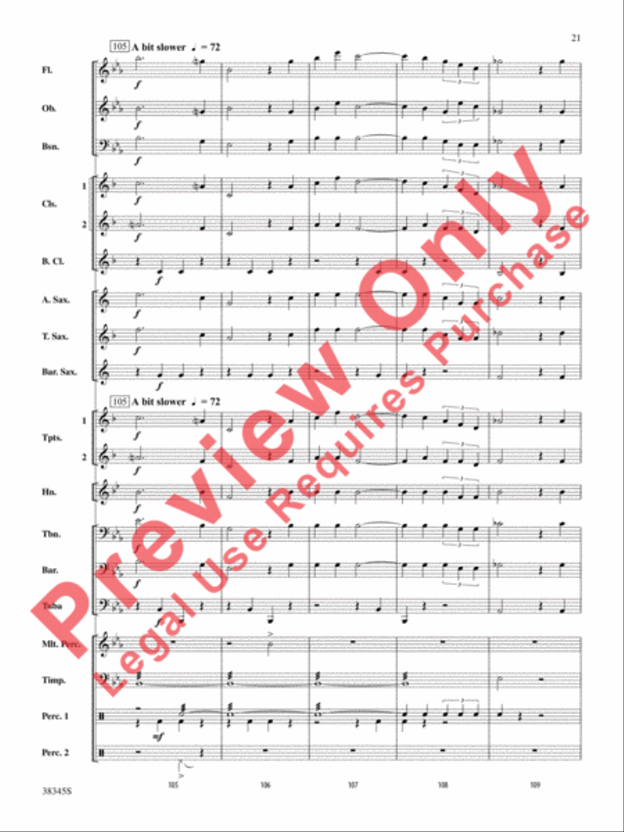 Grand Canyon Suite, Themes from Concert Band scores gallery preview page 22