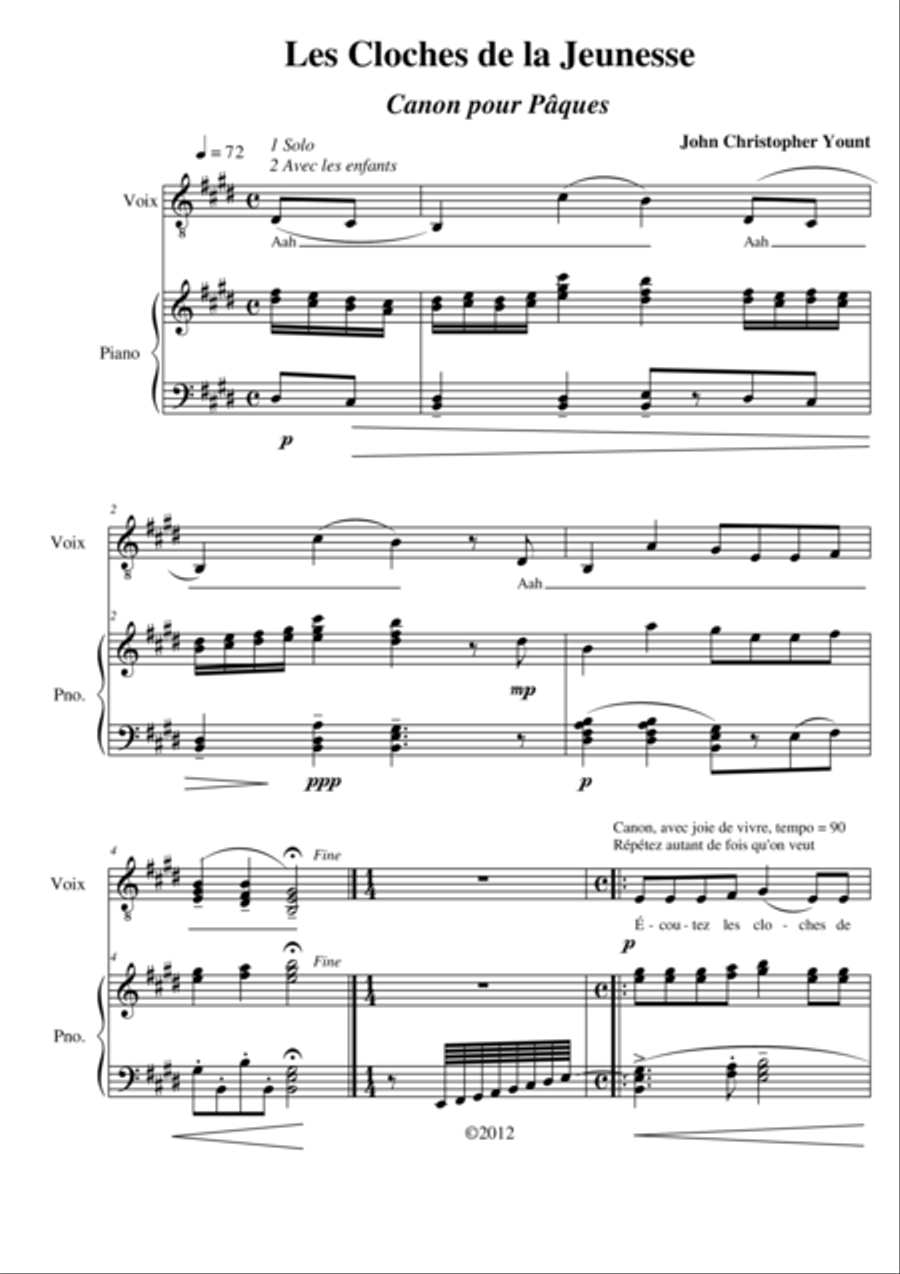 Les Cloches de la Jeunesse Choir scores gallery preview page 1