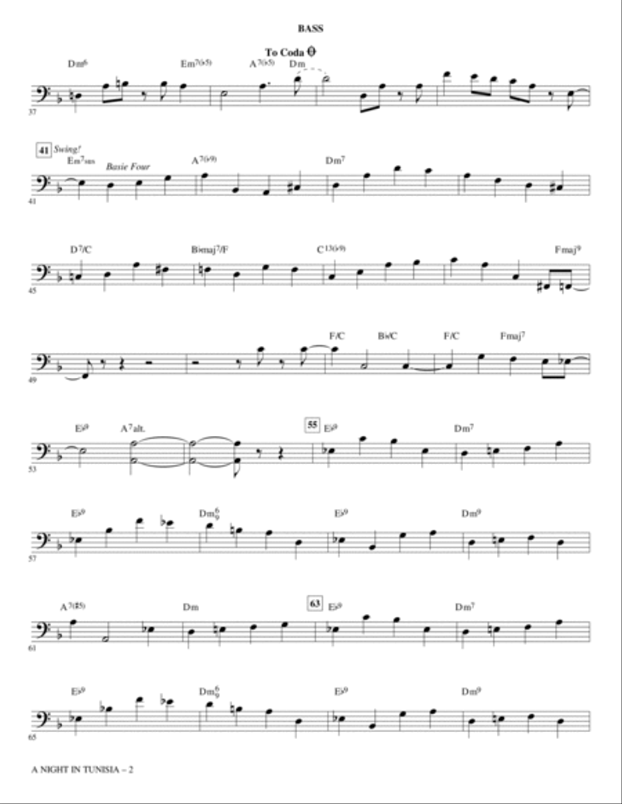 A Night in Tunisia (arr. Paris Rutherford) - Bass Choir scores gallery preview page 2