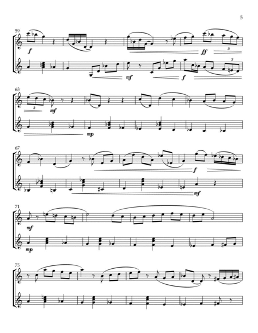 Excursion No. 5: Waltz for Flute and Guitar Chamber Music scores gallery preview page 5