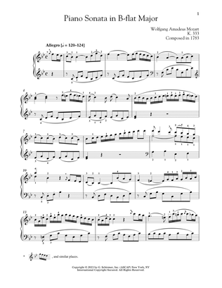 Piano Sonata In B-flat Major, K. 333