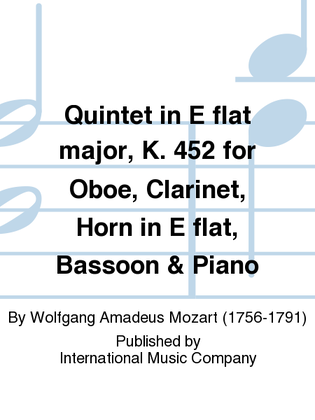 Quintet In E Flat Major, K. 452 For Oboe, Clarinet, Horn In E Flat, Bassoon & Piano