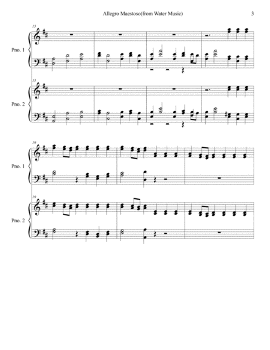 Allegro Maestoso(From Water Music) Piano scores gallery preview page 3