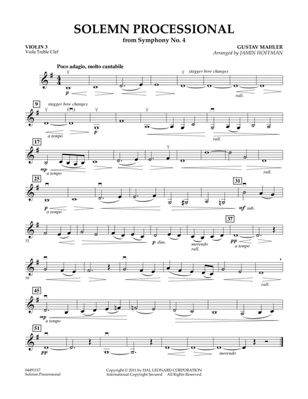Solemn Processional (from "Symphony No. 4") - Violin 3 (Viola Treble Clef)