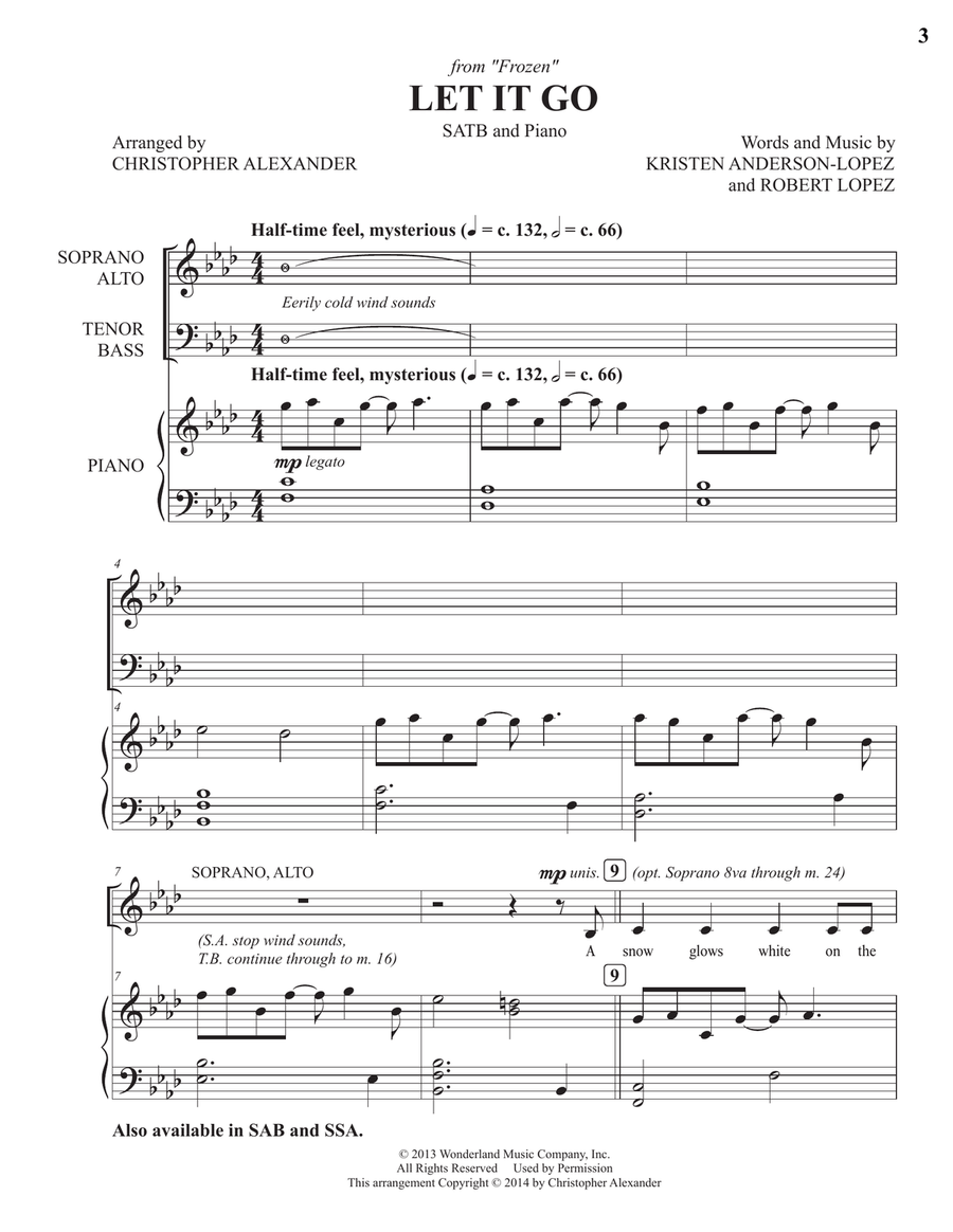 Let It Go 4-Part scores gallery preview page 3