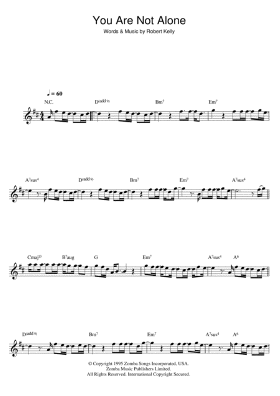 You Are Not Alone Flute Solo scores gallery preview page 1