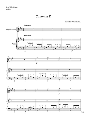 Canon in D For English Horn And Piano