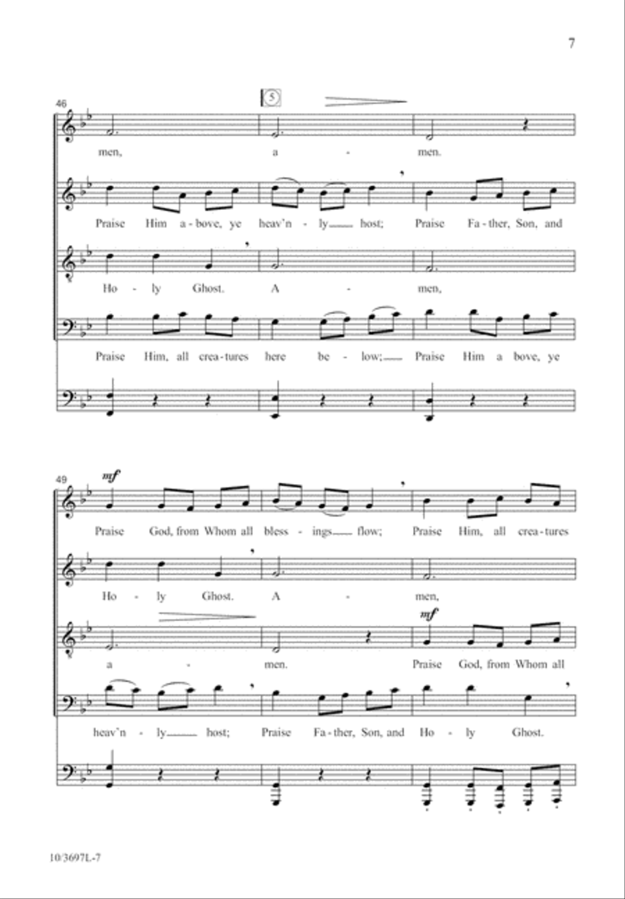 Alleluia, Praise God! 4-Part scores gallery preview page 7