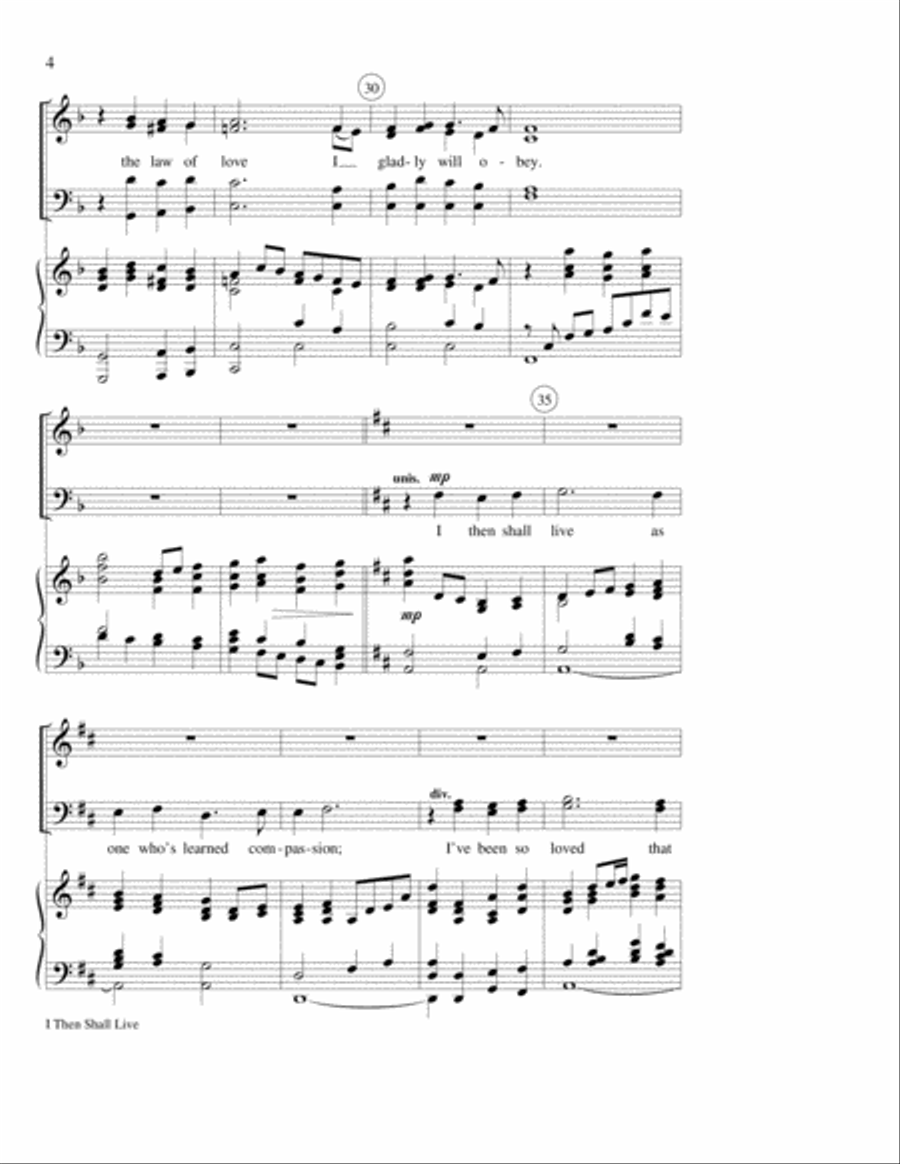 I Then Shall Live 4-Part scores gallery preview page 4