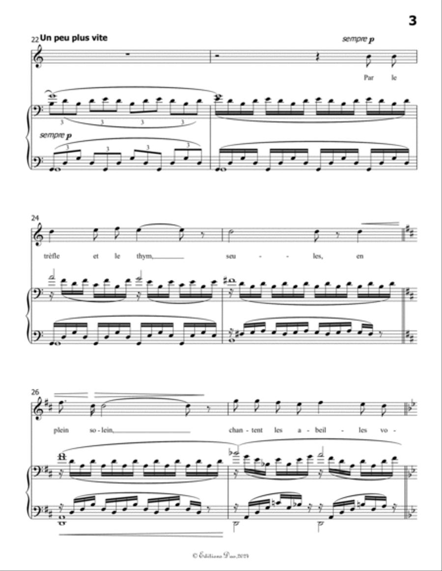 Phidylé, by Henri Duparc, in B Major Voice scores gallery preview page 5