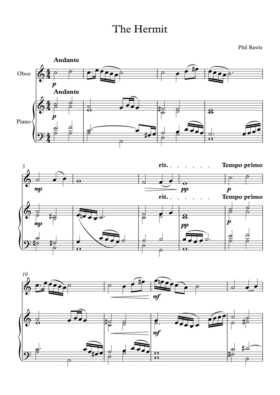 The Hermit - Oboe Solo The Hermit - Oboe Solo Oboe Solo scores gallery preview page 1