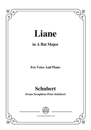 Book cover for Schubert-Liane,in A flat Major,for Voice&Piano