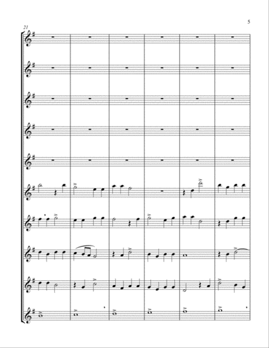 Hodie Christus Natus Est (2 Alto Saxophone Quintets) Saxophone Quintet scores gallery preview page 5