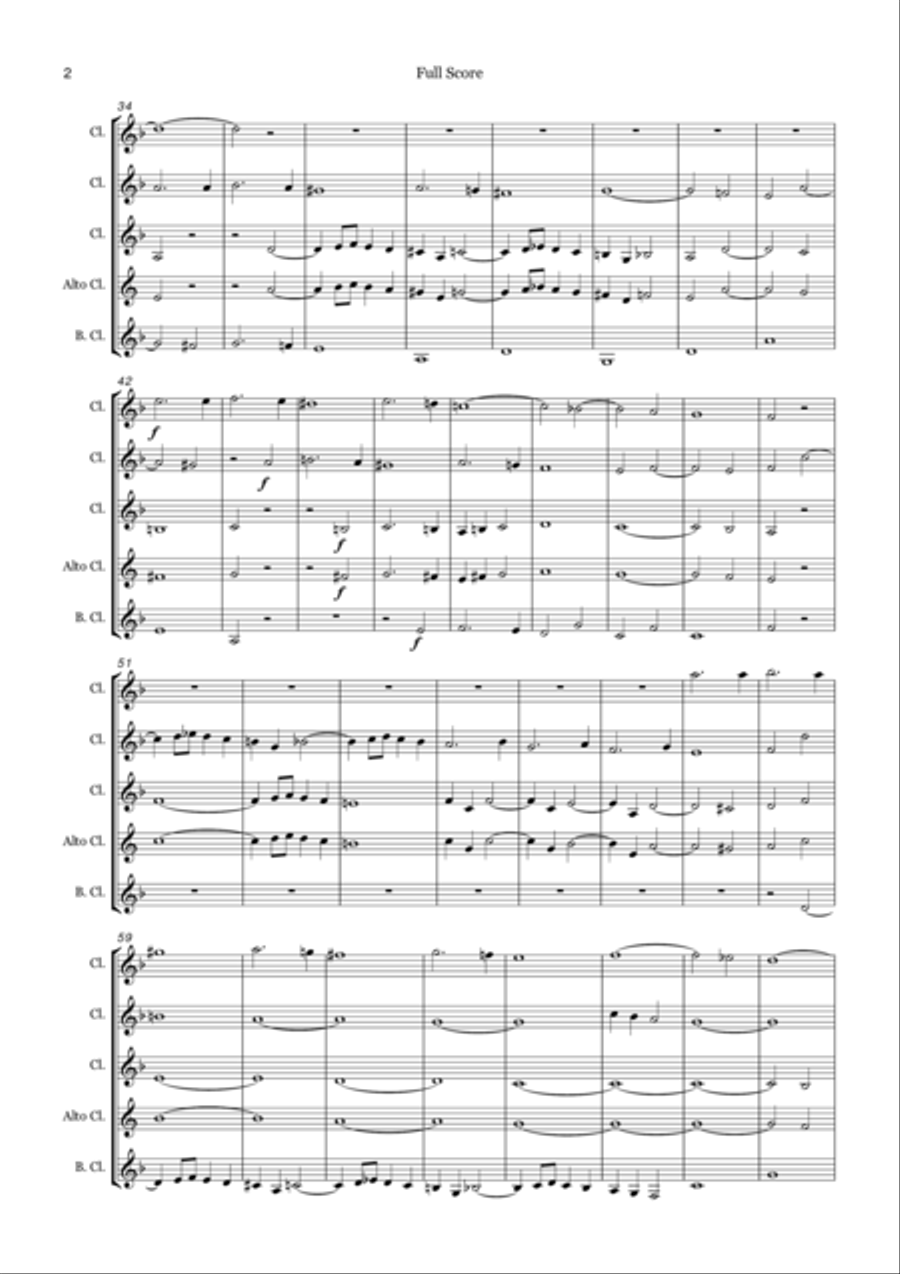 Fugue in C Minor for Clarinet Quartet Clarinet Quartet scores gallery preview page 3