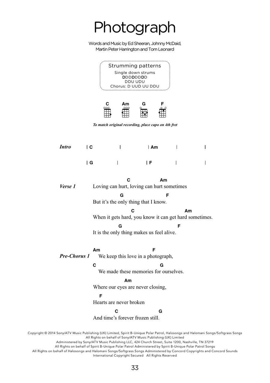 Photograph (arr. Elise Ecklund) Ukulele scores gallery preview page 1