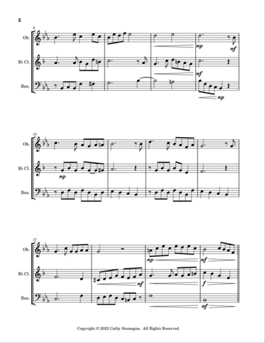 I’ll Take You Home Again, Kathleen (Woodwind Trio: Oboe, Bb Clarinet, Bassoon) Woodwind Trio scores gallery preview page 3