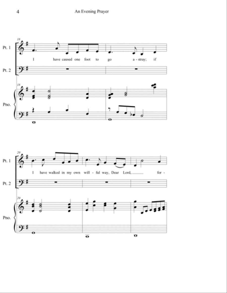 An Evening Prayer 3-Part scores gallery preview page 4