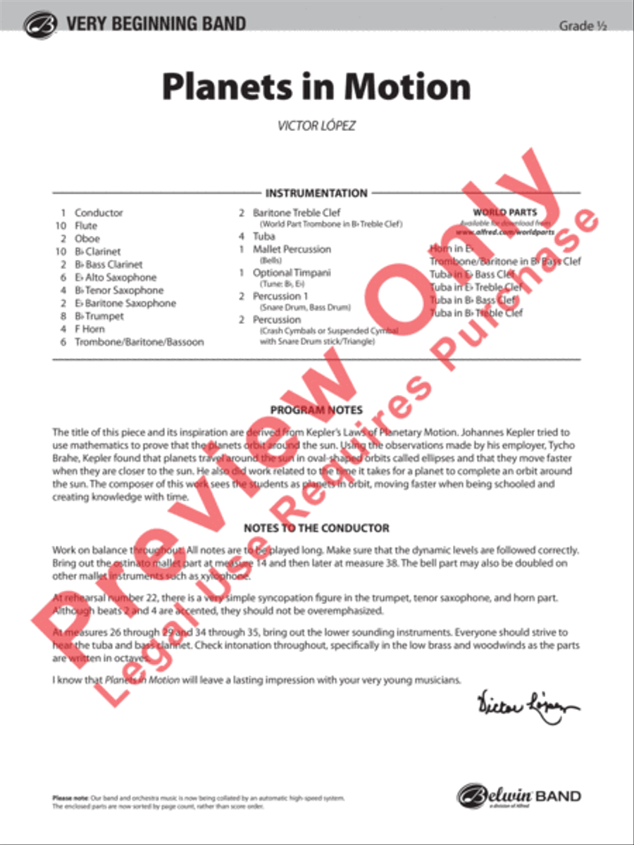 Planets in Motion Concert Band scores gallery preview page 2