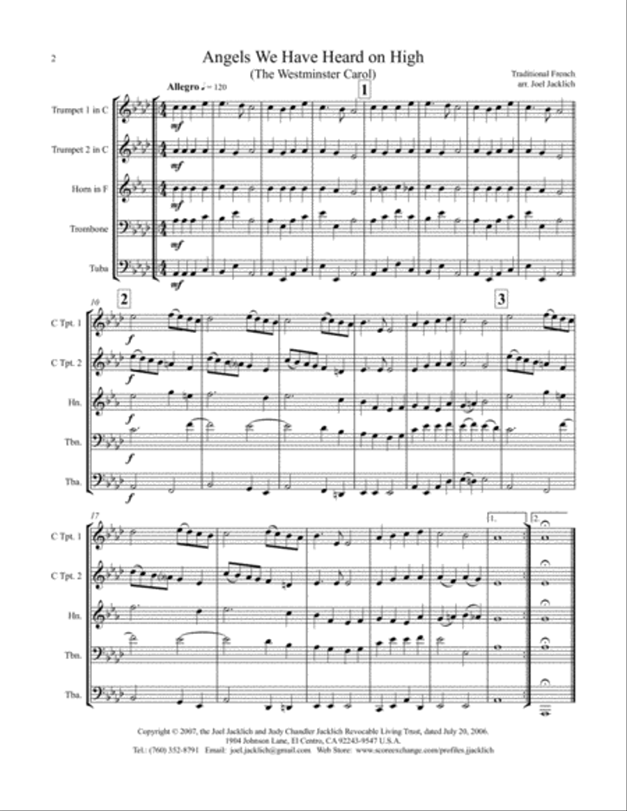 The Big Book of Christmas Carols for Brass Quintet, Vol. I Brass Quintet scores gallery preview page 2