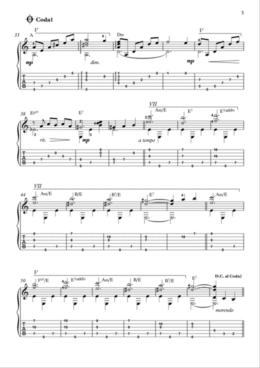 La Petite Fille De La Mer La Petite Fille De La Mer Guitar Tablature scores gallery preview page 3