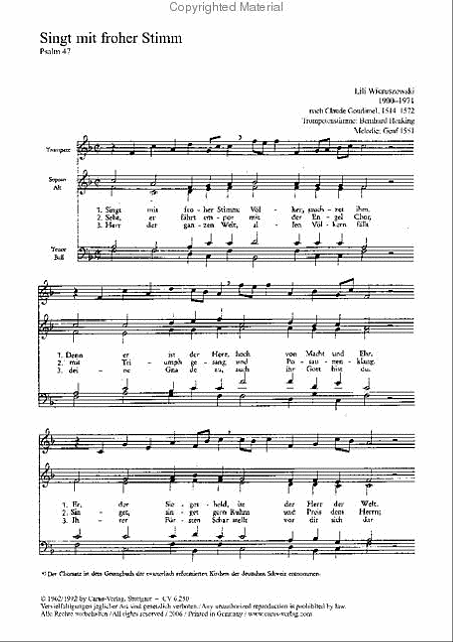 Singt mit froher Stimm 4-Part scores gallery preview page 2