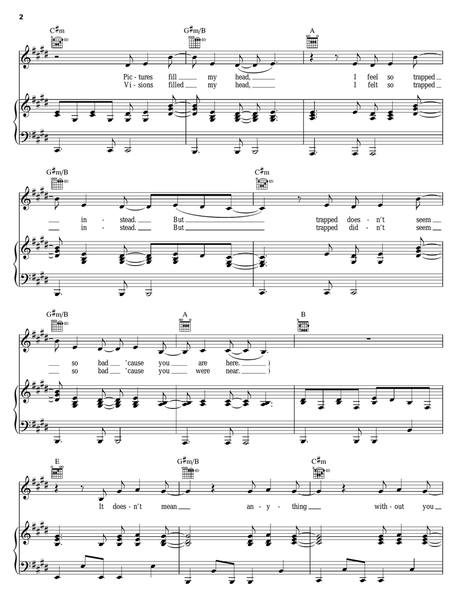 Here With Me Here With Me Piano, Vocal, Guitar scores gallery preview page 2