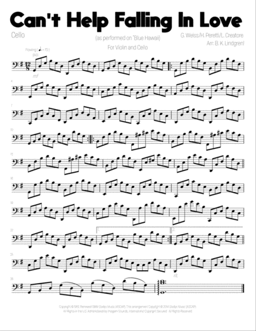 Can't Help Falling In Love String Duet scores gallery preview page 3