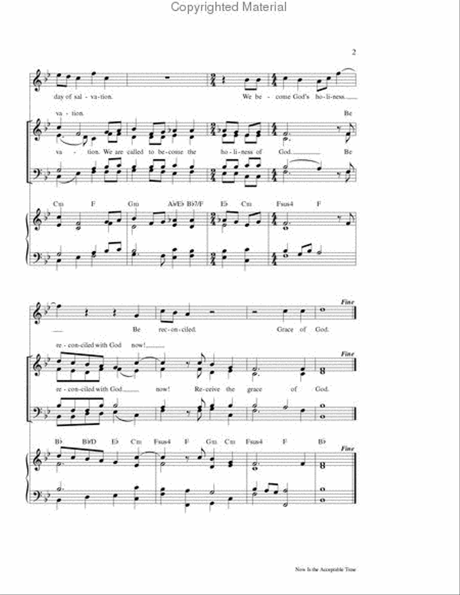 Now Is The Acceptable Time Choir scores gallery preview page 3