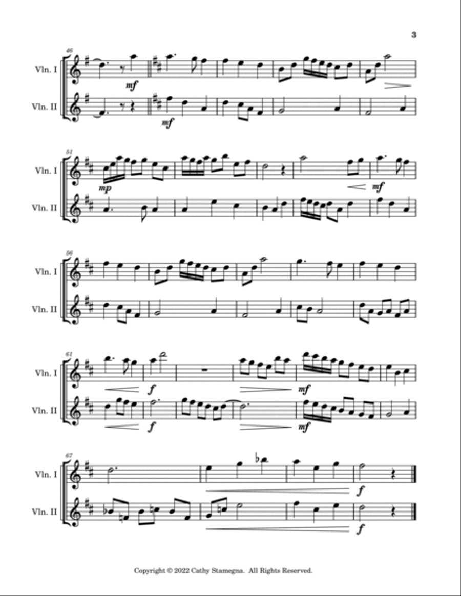 Away in a Manger (Violin Duet) String Duet scores gallery preview page 4