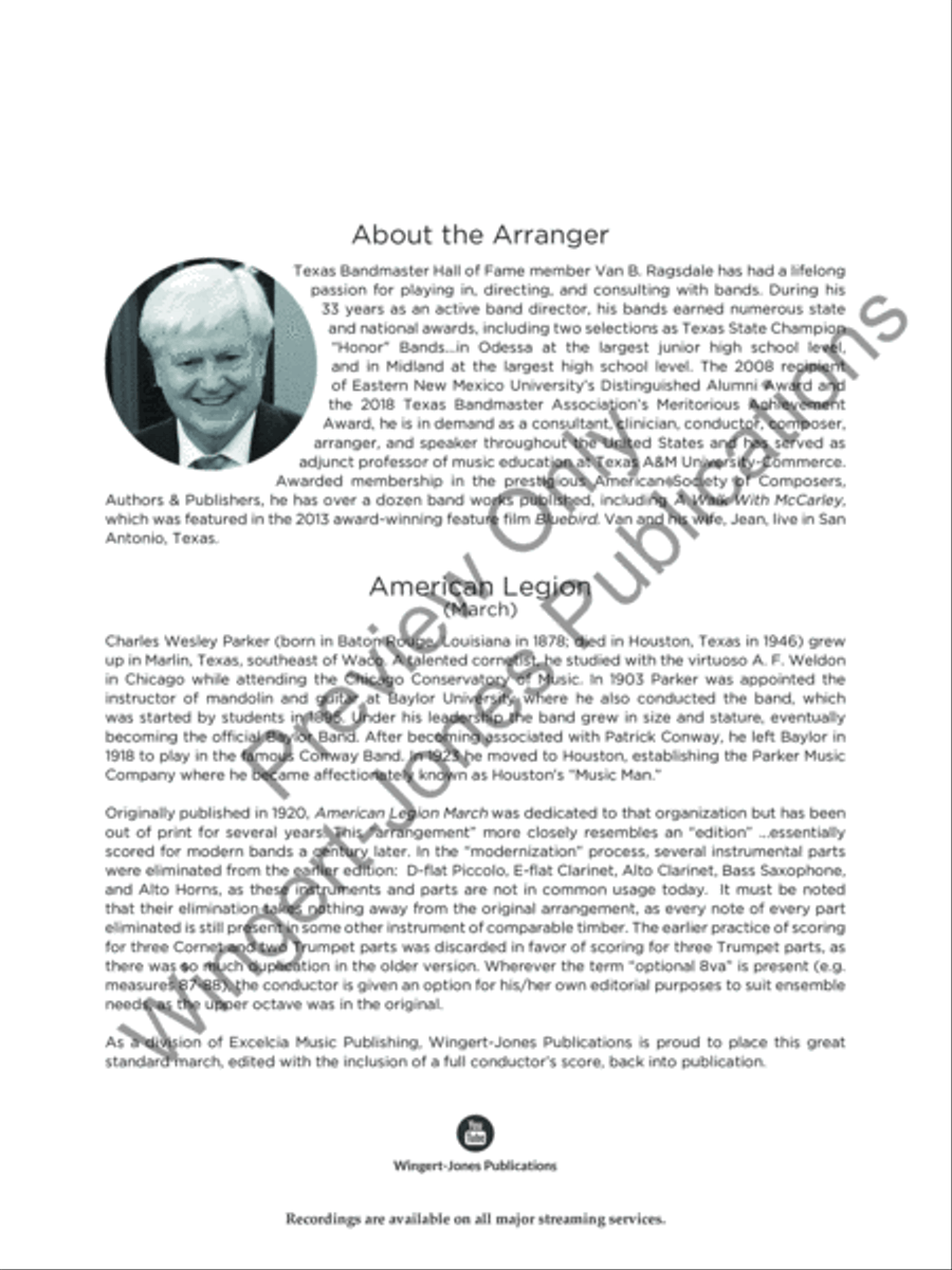 American Legion (Score) Concert Band scores gallery preview page 3