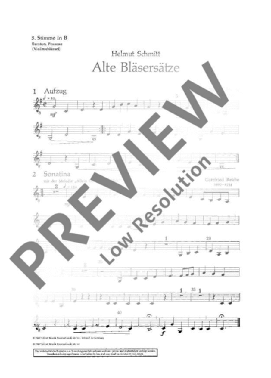Alte Bläsersätze Baritone Horn scores gallery preview page 3