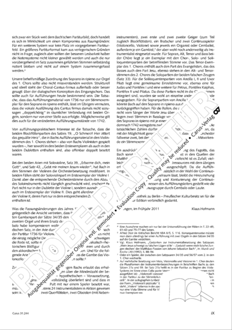 St. Matthew Passion (Matthaus-Passion) 4-Part scores gallery preview page 10