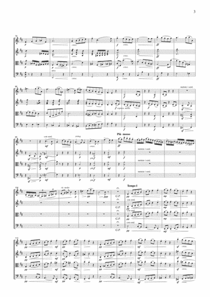 Tchaikowsky Elegie, Serenade for Strings, 3rd mvt., for string quartet, CT012