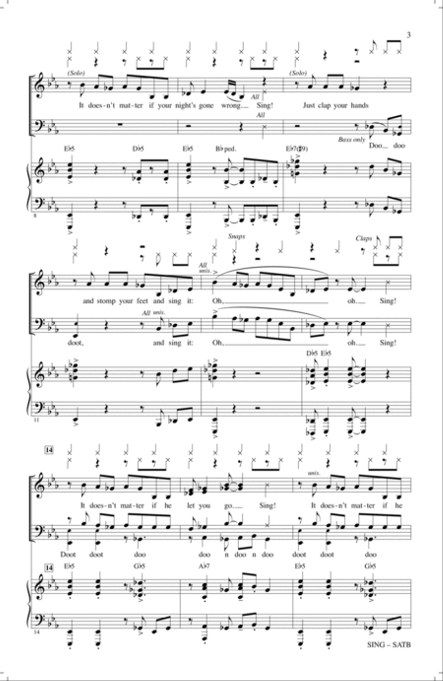 Sing (arr. Mark Brymer) Sing (arr. Mark Brymer) 4-Part scores gallery preview page 2