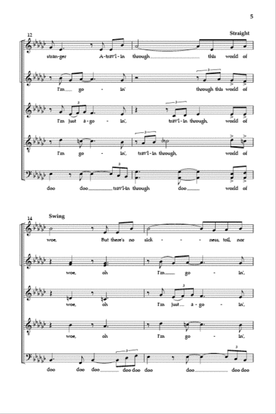 Poor Wayfaring Stranger Divisi scores gallery preview page 4